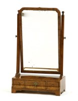 Lot 552 - An early 18th century strung walnut box based dressing mirror