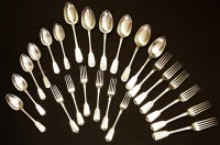 Lot 100 - A collection of George III silver flatware
