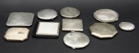 Lot 89 - A collection of ten silver compacts to include early Birmingham 20th Century examples (10)