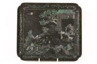 Lot 721 - A Chinese Lac-Burgaute tray