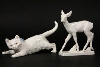 Lot 723 - A Meissen figure of a prowling cat