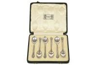 Lot 344 - A set of six Art Nouveau Liberty silver coffee spoons
