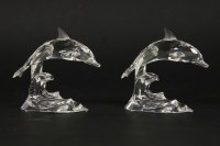 Lot 472A - Two Swarovski crystal dolphins