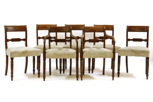 Lot 660 - A set of five and two Regency dining chairs