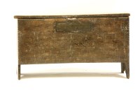 Lot 641 - An 18th century oak six plank coffer