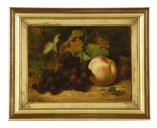 Lot 386 - Henry Chaplin (Exhibited 1855-1879)
GRAPES AND PEACH ON MOSSY BANK