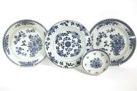 Lot 466 - Three 18th century Chinese blue and white plates