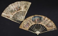 Lot 302 - Two 19th century painted fans