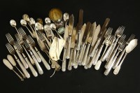 Lot 112 - A collection of silver plated fruit knives and forks