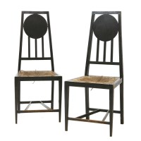 Lot 89 - A pair of Scottish ebonised side chairs
