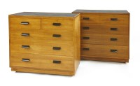 Lot 701 - A pair of teak chest of drawers