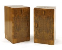 Lot 168 - A pair of Art Deco walnut bedside cabinets