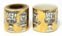 Lot 624 - A Piero Fornasetti porcelain inkwell and penholder