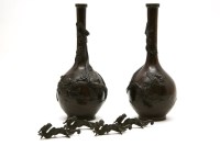 Lot 144 - A pair of 20th Century Japanese bronze vases
