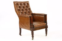 Lot 511 - A William IV mahogany and brown leather armchair