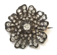 Lot 288 - A Victorian diamond set flower head brooch