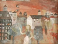 Lot 172 - Gwyneth Johnstone (1915-2010)
WOMAN IN A TOWN SQUARE
Signed l.r.