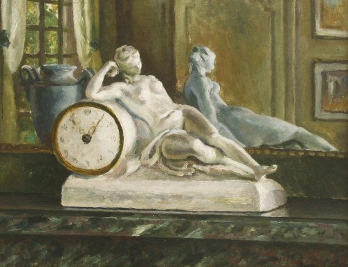 Lot 39 - Roger Fry (1866-1934)
'A LOUIS XVI CLOCK'
Signed and dated '27 l.r.
