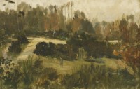 Lot 52 - Attributed to Sir William Rothenstein (1872-1945)
FIGURE WALKING IN A PARK
Oil on canvas
45 x 71cm

Provenance: Michael Rothenstein