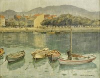 Lot 96 - Hilary Cobbett (1885-1976)
A HARBOUR WITH ROWING BOATS
Signed l.r.