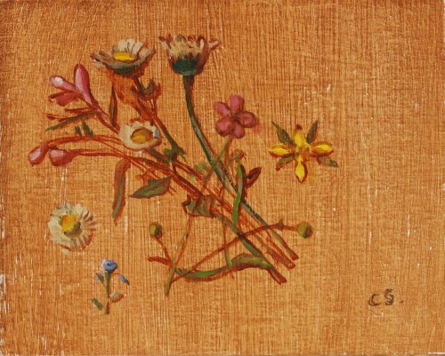 Lot 118 - Carolyn Sergeant (1937-2018)
DAISIES AND FORGET-ME-NOT;
DAISIES AND DANDELION
Two