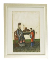 Lot 358 - A Chinese pith paper painting