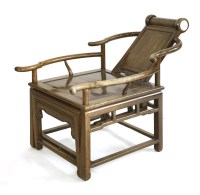 Lot 492 - A Chinese reclining moon-gazing chair