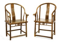 Lot 491 - A pair of Chinese armchairs