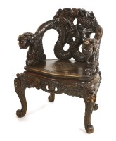 Lot 498 - A Chinese armchair