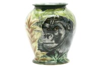 Lot 301 - A Cobridge stoneware 'Gorilla' vase