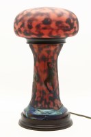 Lot 345 - An Okra 'Firedance' glass table lamp