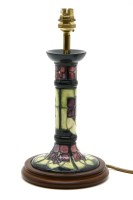 Lot 356 - A Moorcroft 'Violet' table lamp