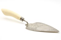 Lot 110 - A silver bladed trowel