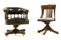 Lot 536 - A Victorian oak desk chair