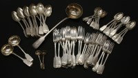 Lot 68A - A Victorian matched set of fiddle pattern cutlery