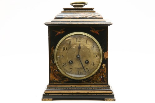 Lot 300 - A Japanned mantle clock
