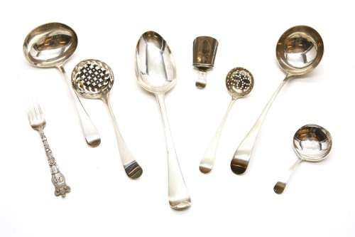 Lot 74 - A collection of George III and later silver flatware