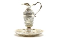 Lot 96 - A Egyptian silver ewer on stand