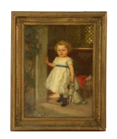 Lot 366 - Swiss school
PORTRAIT TANTE ANNE MARIE WITH HER DOLL
Oil on canvas
74 x 55cm ***