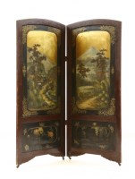 Lot 442 - A Japanese lacquered two fold screen