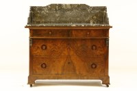Lot 409 - A continental walnut and marble top wash stand