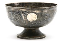 Lot 99 - A Chinese silver pedestal bowl