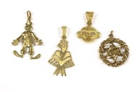 Lot 110 - Four gold charms