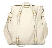 Lot 417 - A Miu Miu mughetto 'Vitello Lux' large fold-over top-handle bag