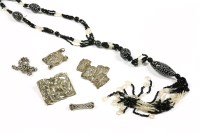 Lot 284 - An Art Deco black and white millefiori bead necklace