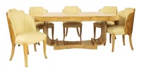 Lot 306 - An Art Deco maple dining room suite