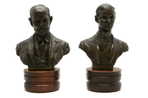 Lot 154 - A pair of bronzed busts of Charles Stewart Rolls and Frederick Henry Royce