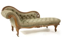 Lot 505 - A Victorian walnut chaise longue