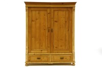 Lot 522 - Pine double wardrobe