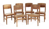 Lot 142 - A set of six Robert 'Mouseman' Thompson chapel chairs